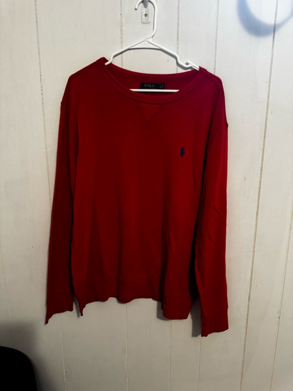 Polo by Ralph Lauren Red Crewneck Sweatshirt with Navy Pony